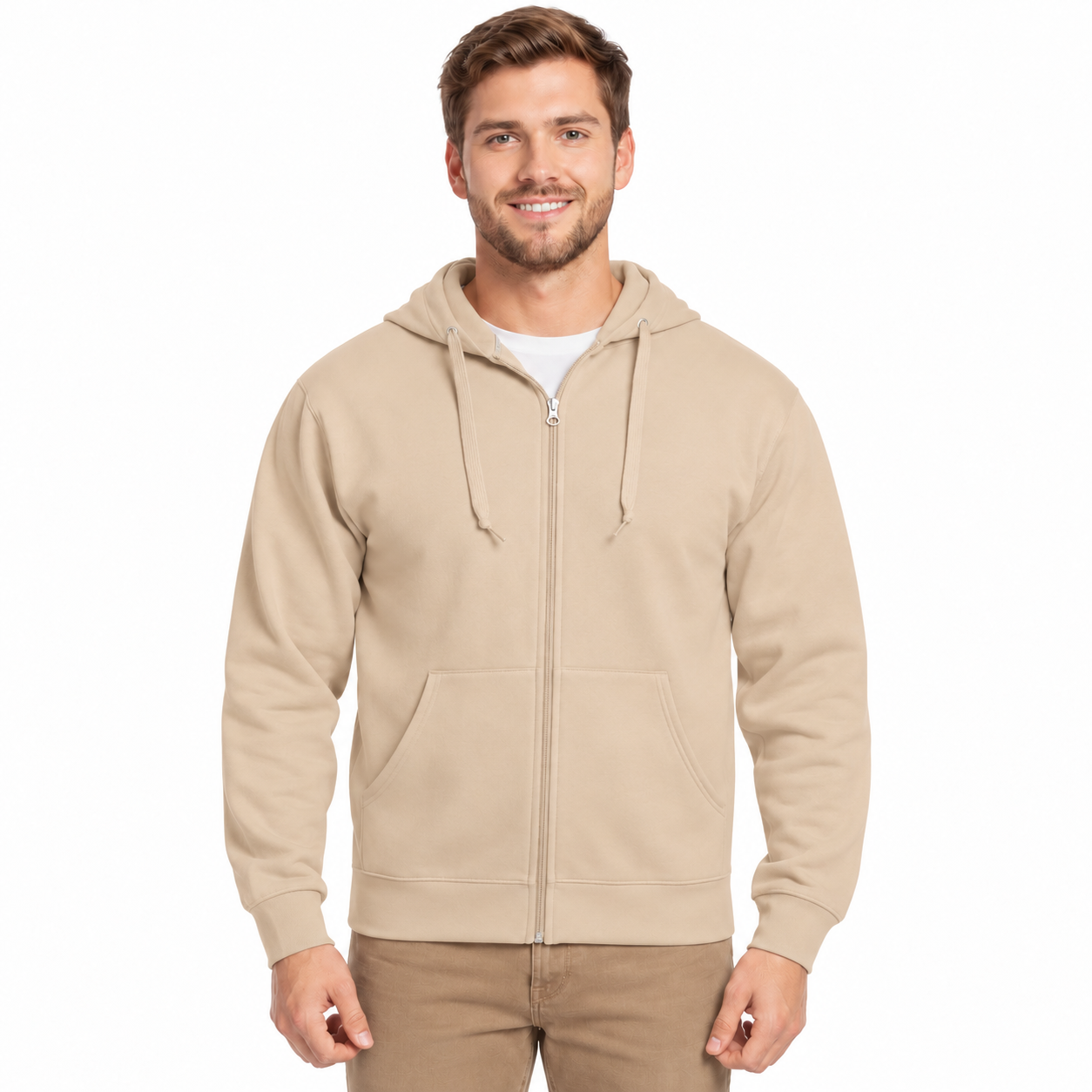 Casual Full Zip Hooded Sweatshirt For Men