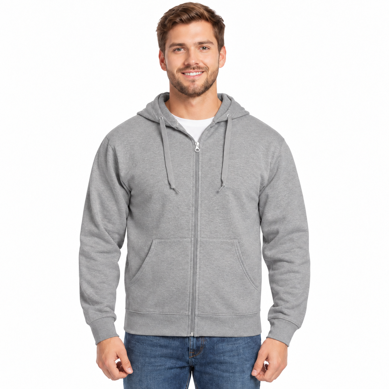 Casual Full Zip Hooded Sweatshirt For Men