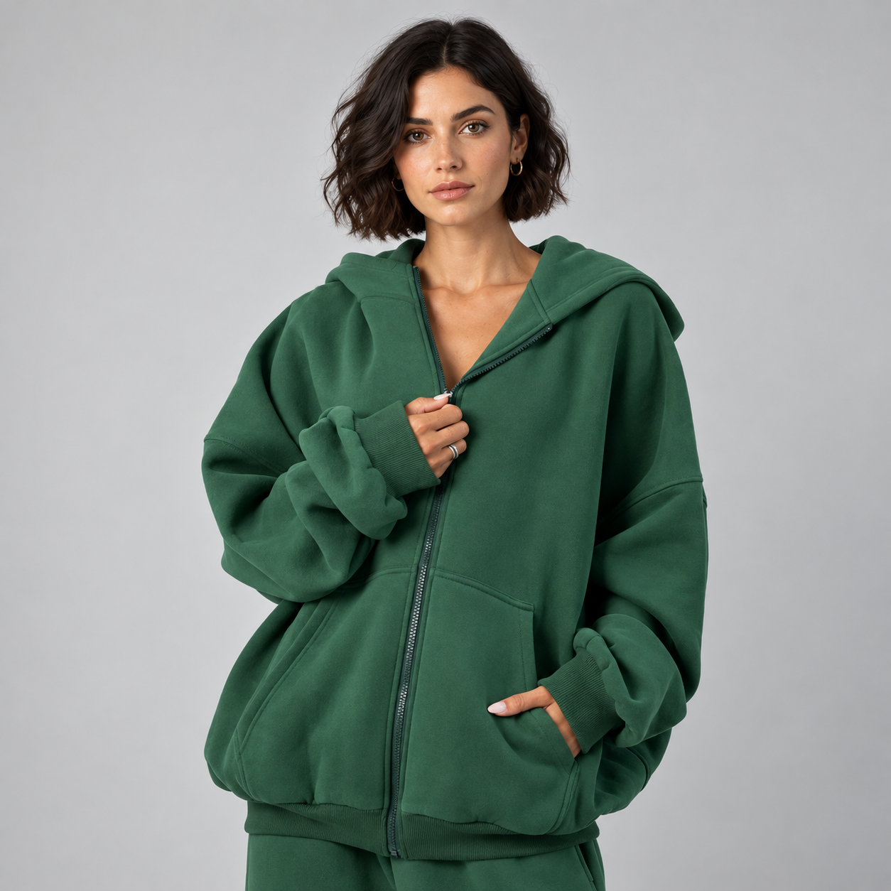 Oversized Zip Up Hoodie Casual Everyday Wear For Men and Women