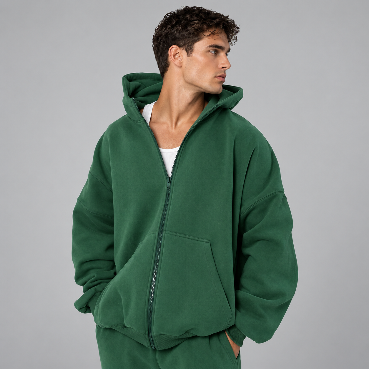 Oversized Zip Up Hoodie Casual Everyday Wear For Men and Women