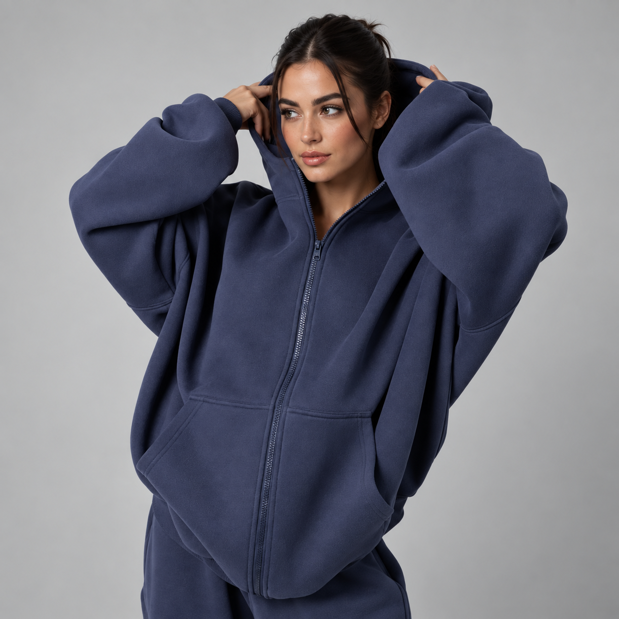 Oversized Zip Up Hoodie Casual Everyday Wear For Men and Women