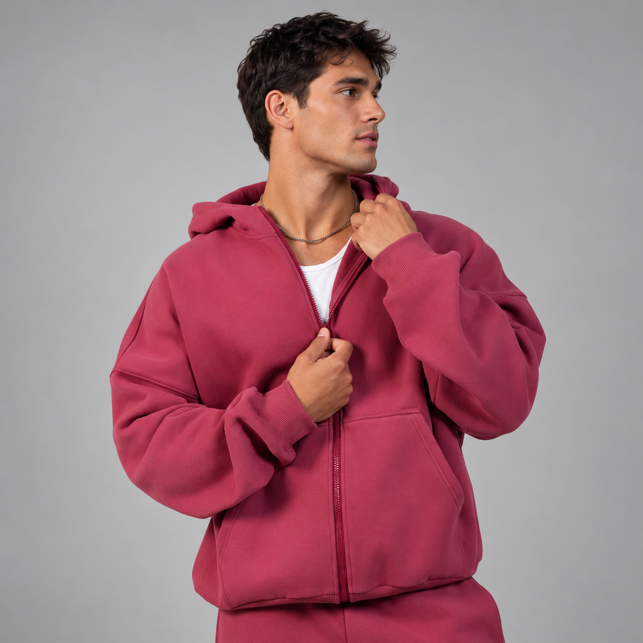 Oversized Zip Up Hoodie Casual Everyday Wear For Men and Women