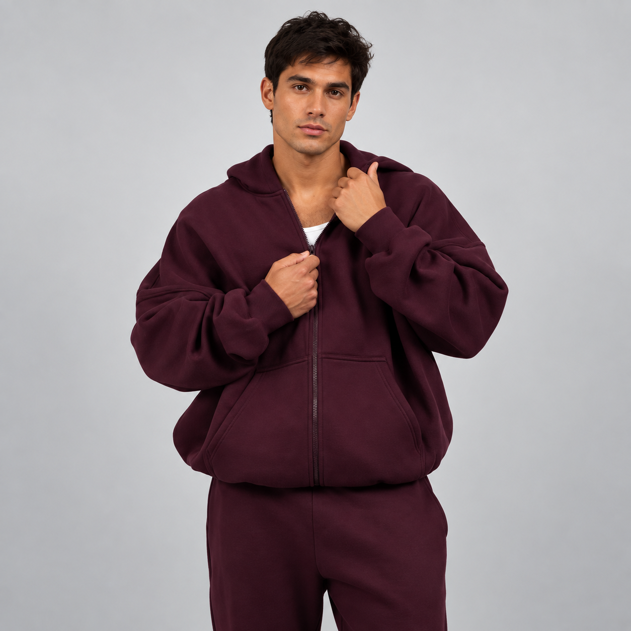 Oversized Zip Up Hoodie Casual Everyday Wear For Men and Women