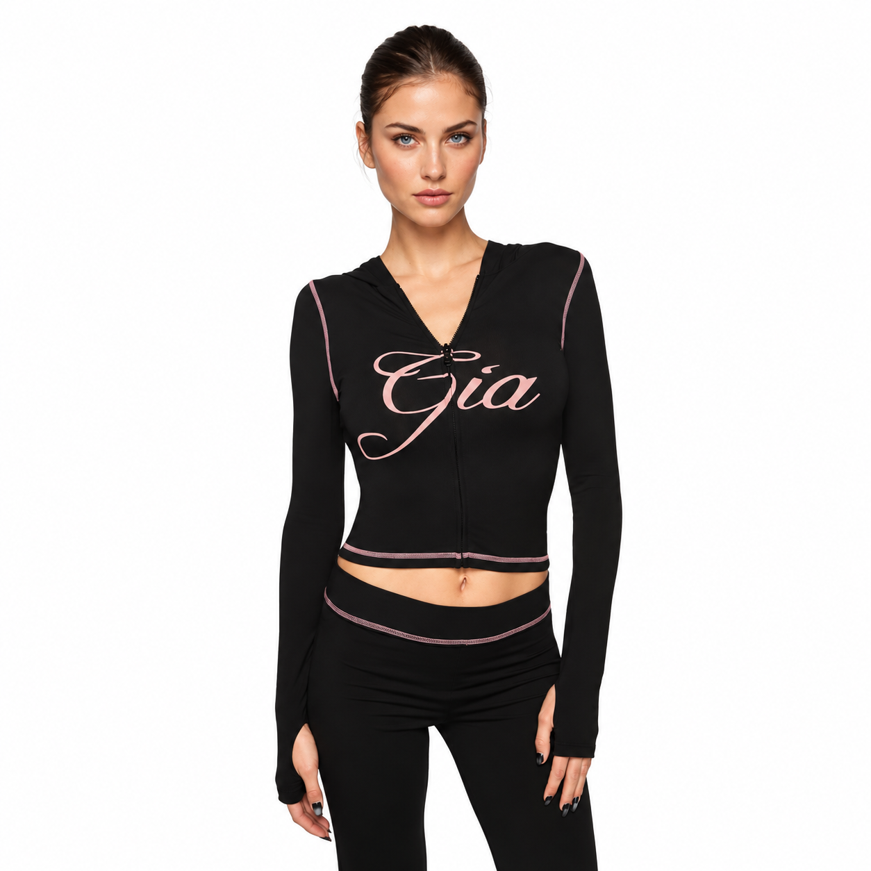 Cropped Long Sleeve Pullover Hoodie for Women