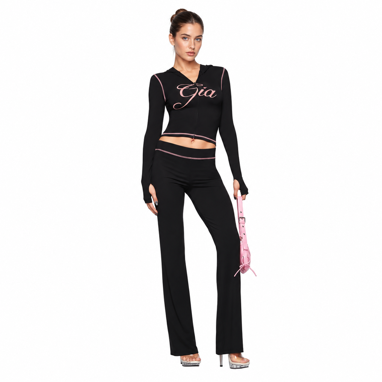 Cropped Long Sleeve Pullover Hoodie for Women