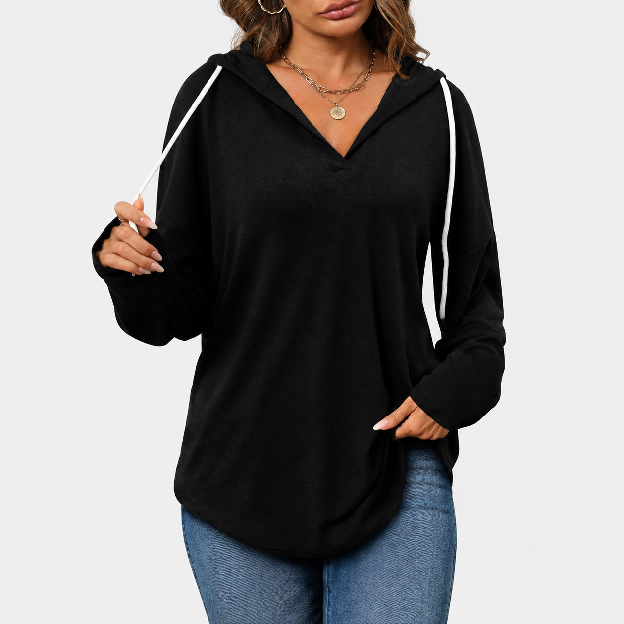 Oversized Long Sleeve Pullover Hoodie For Women