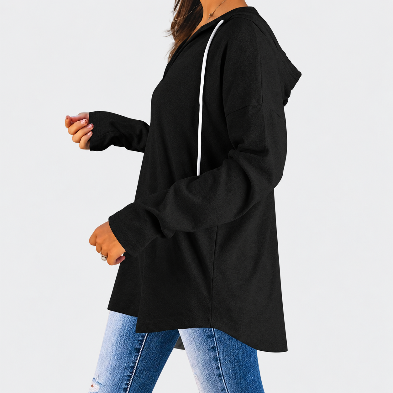Oversized Long Sleeve Pullover Hoodie For Women