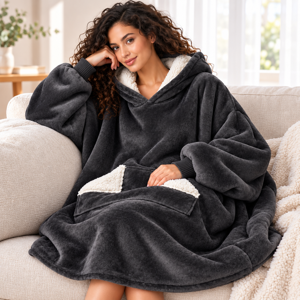 Oversized Wearable Blanket Hoodie For Women