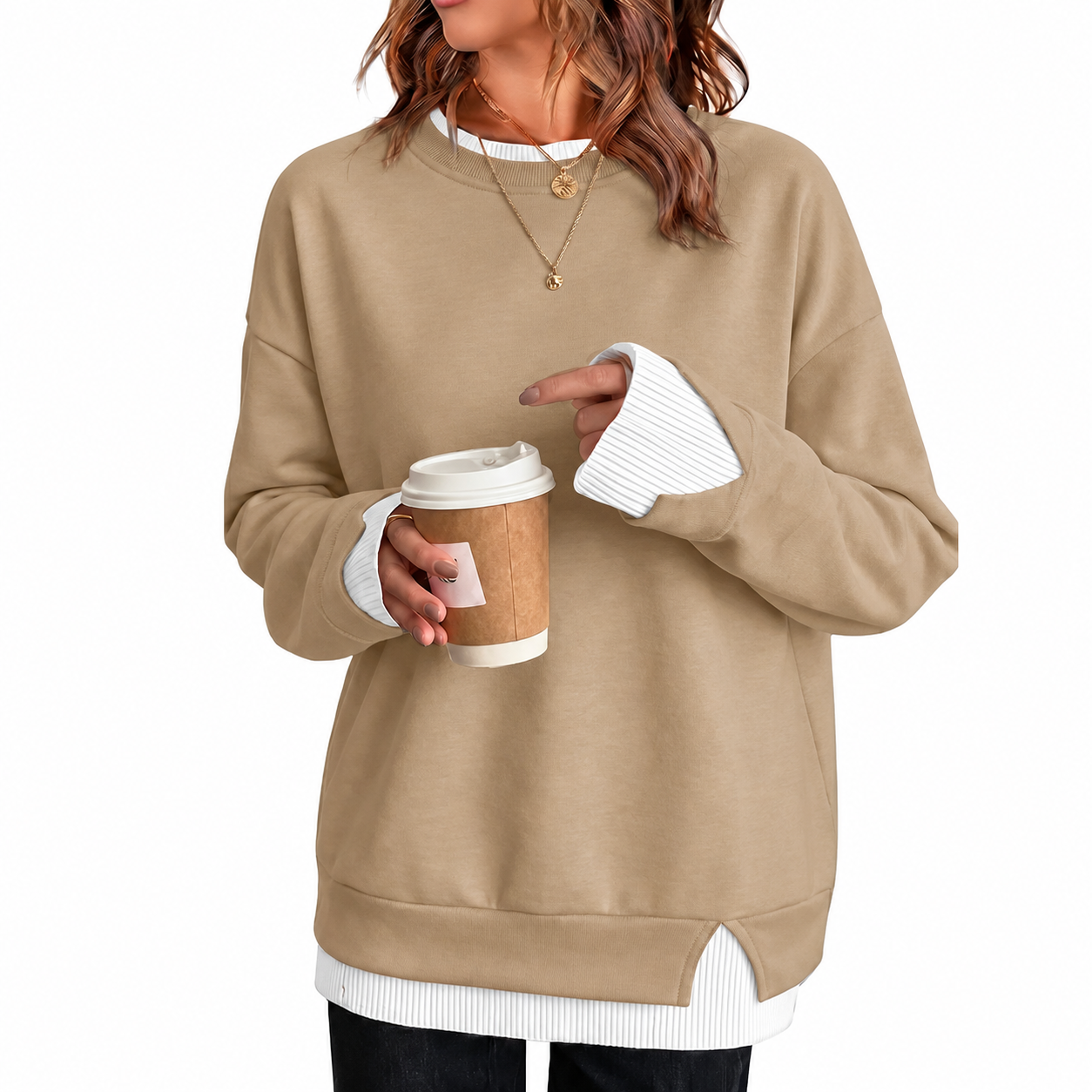 Patchwork Oversized Long Sleeve Pullover Hoodie for Women