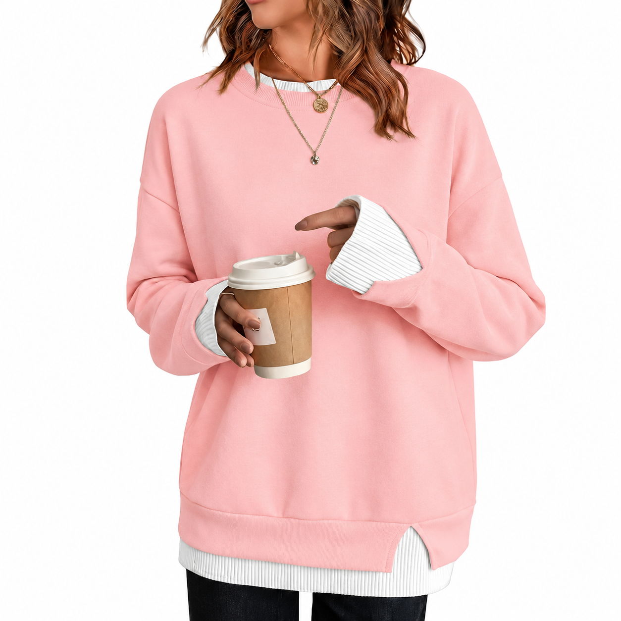 Patchwork Oversized Long Sleeve Pullover Hoodie for Women