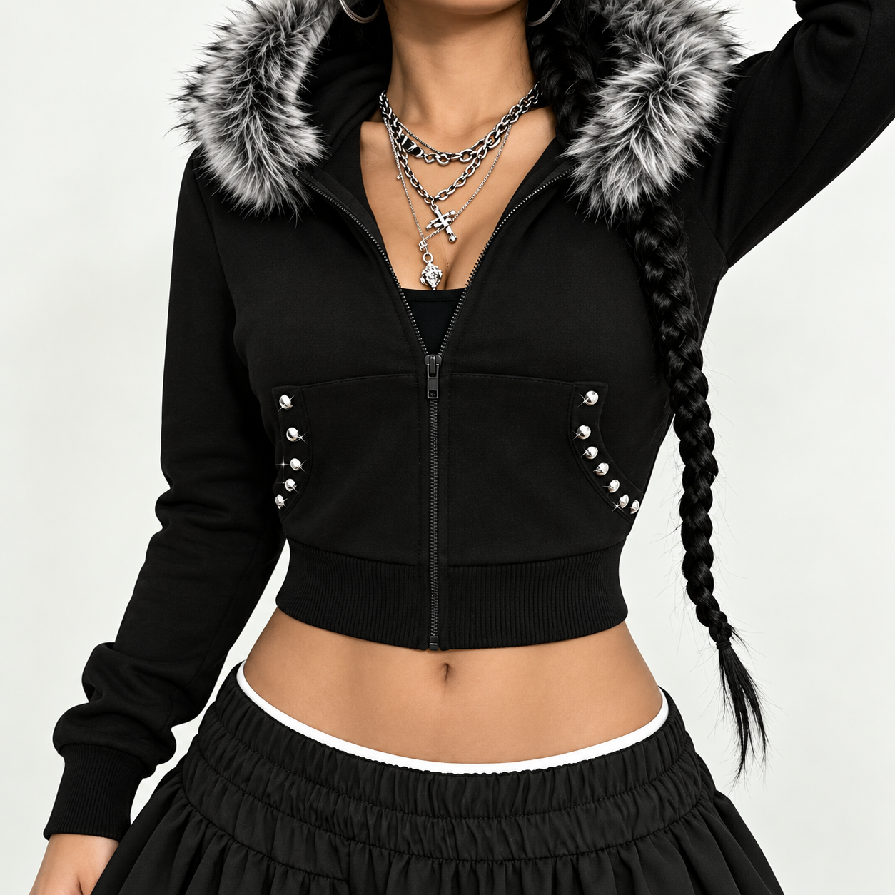 Casual Zip Front Sweatshirt Jacket For Women