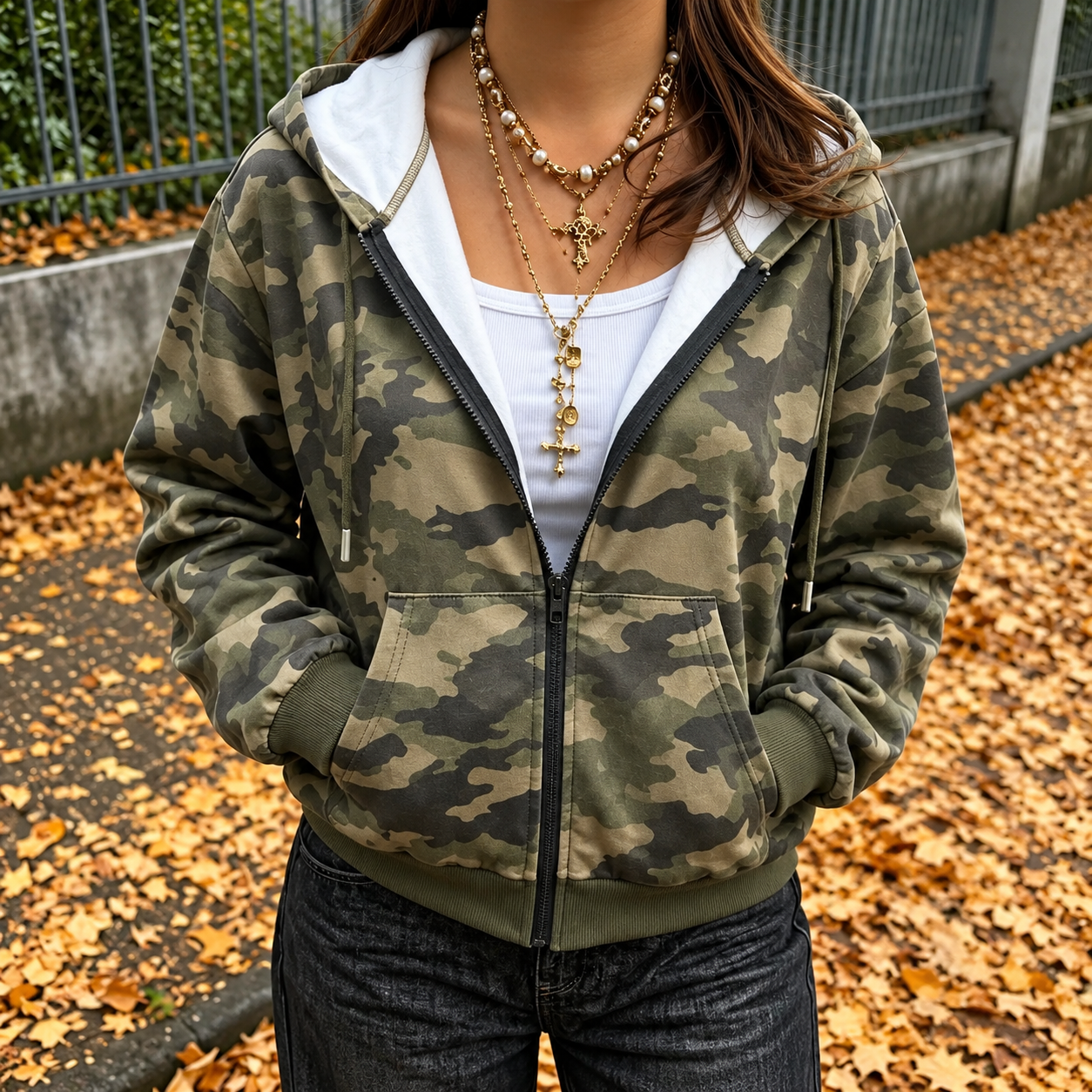 Casual Zip Front Sweatshirt Jacket For Women