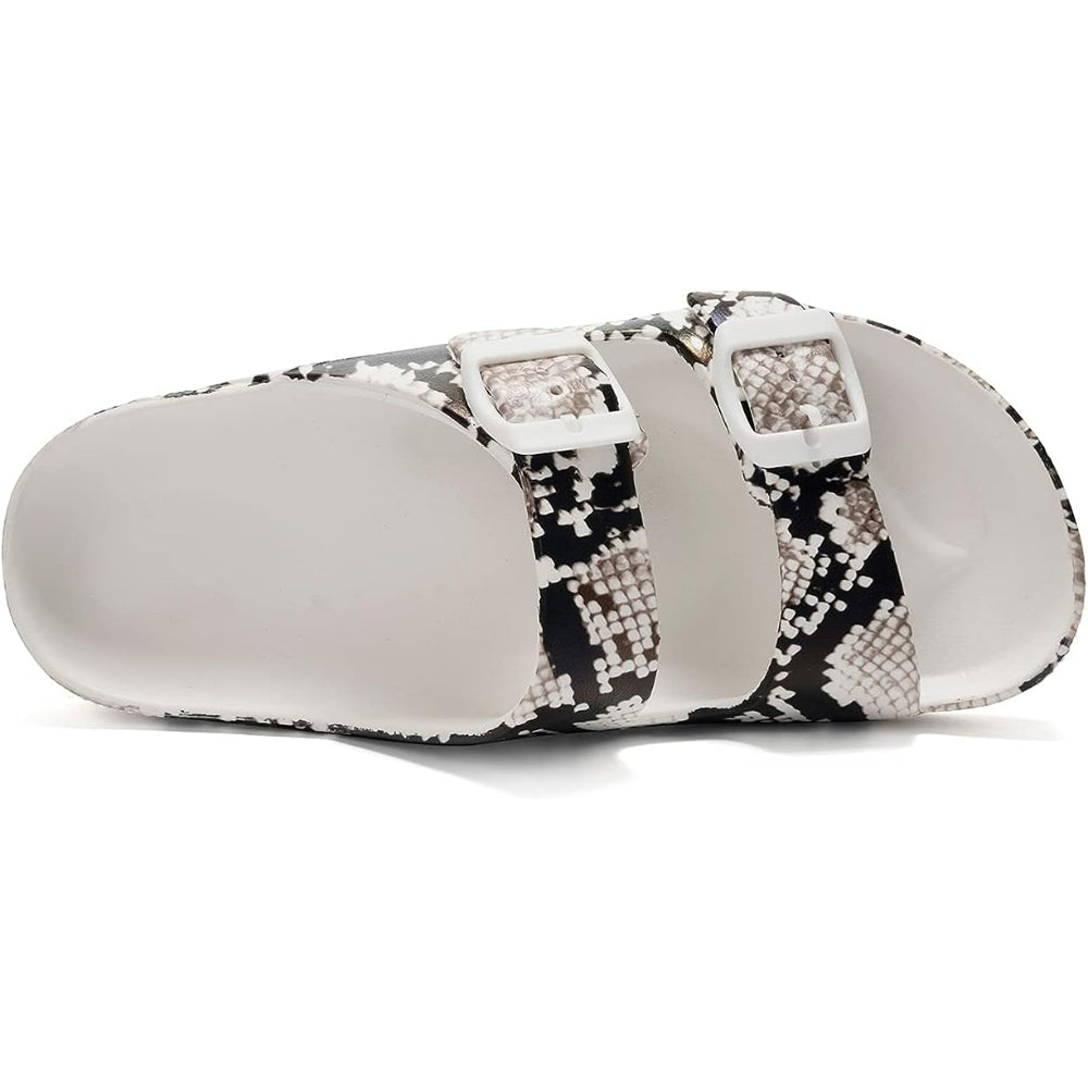 Double Buckle Patterned Sandals-Soco Sands