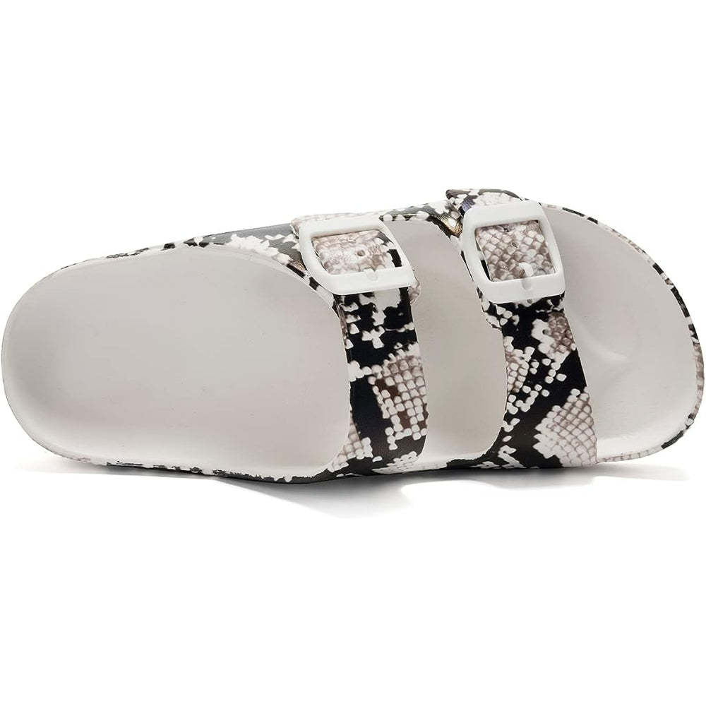 Double Buckle Patterned Sandals-Soco Sands