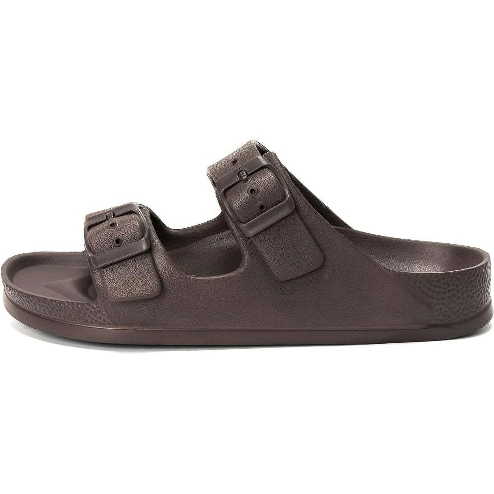 Double Buckle Patterned Sandals-Soco Sands