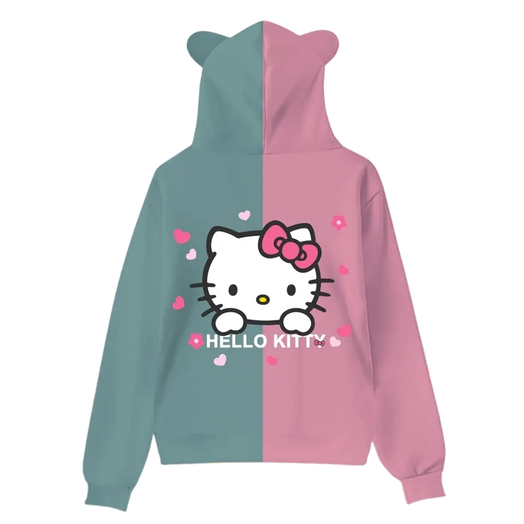 Hello Kitty Themed Cartoon Hooded