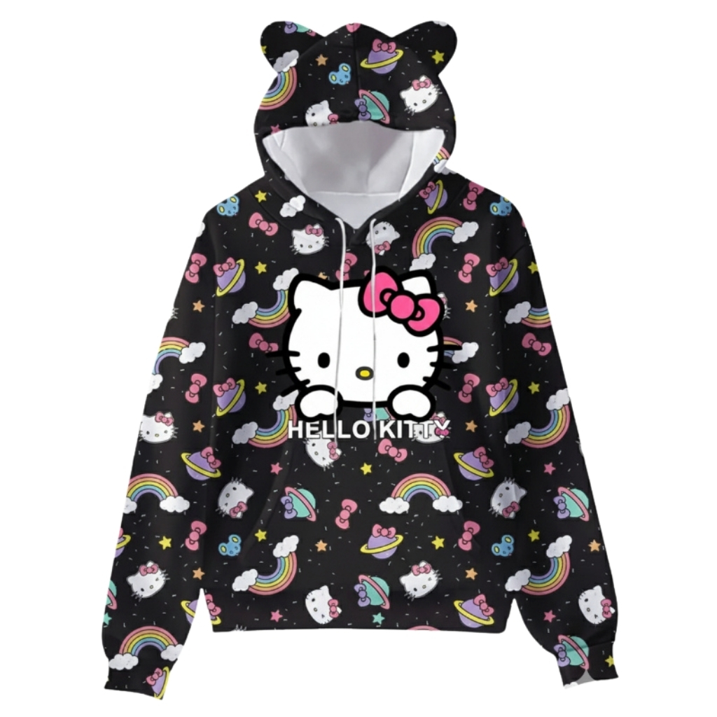 Hello Kitty Themed Cartoon Hooded