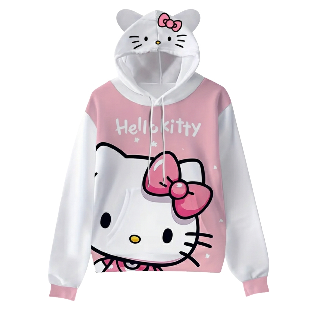 Hello Kitty Themed Cartoon Hooded