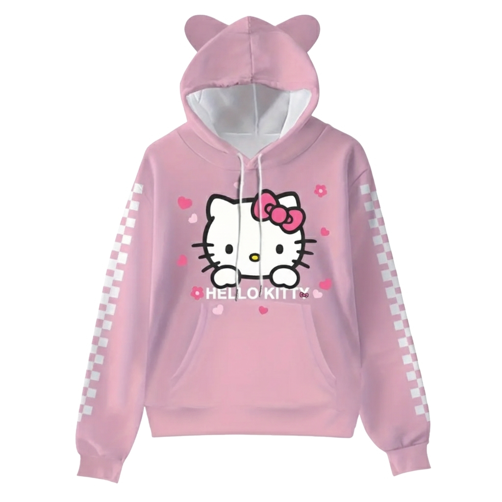 Hello Kitty Themed Cartoon Hooded