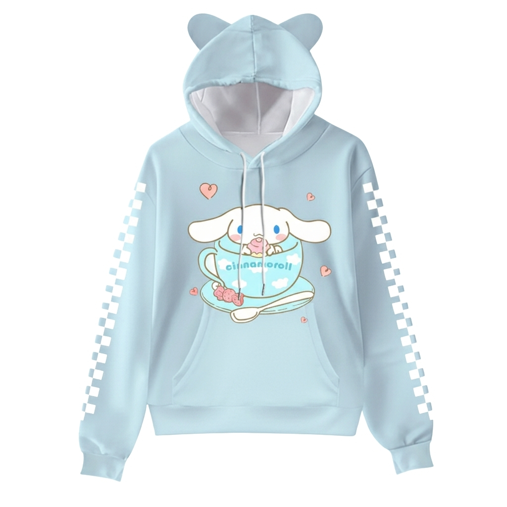 Hello Kitty Themed Cartoon Hooded