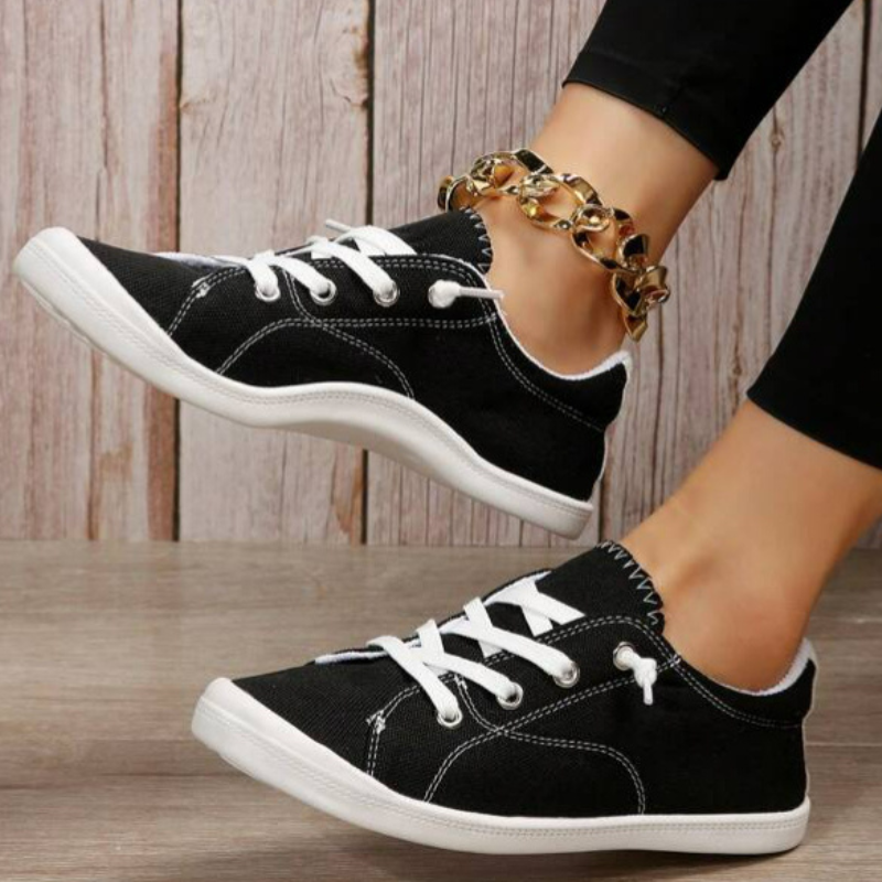 Low Top Lace Up Casual Sneakers-Soco Sands