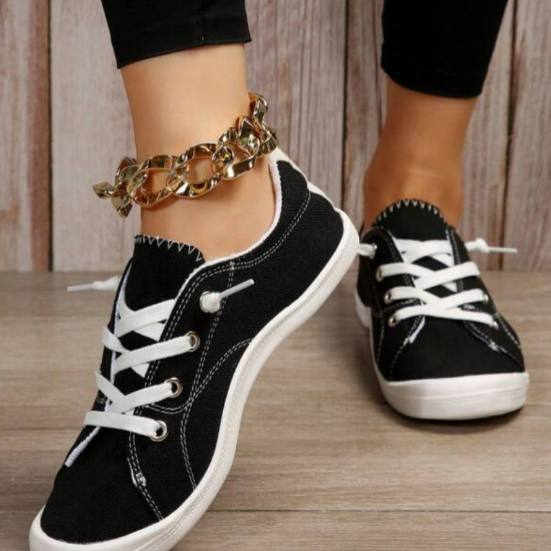 Low Top Lace Up Casual Sneakers-Soco Sands