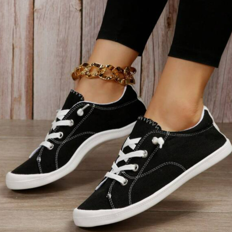 Low Top Lace Up Casual Sneakers-Soco Sands