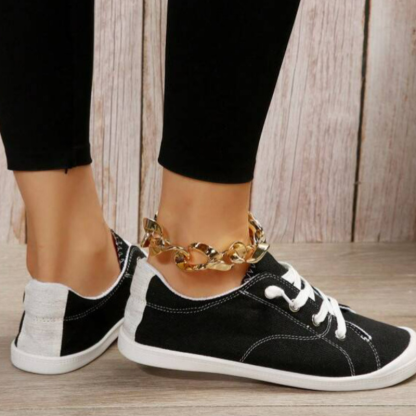 Low Top Lace Up Casual Sneakers-Soco Sands