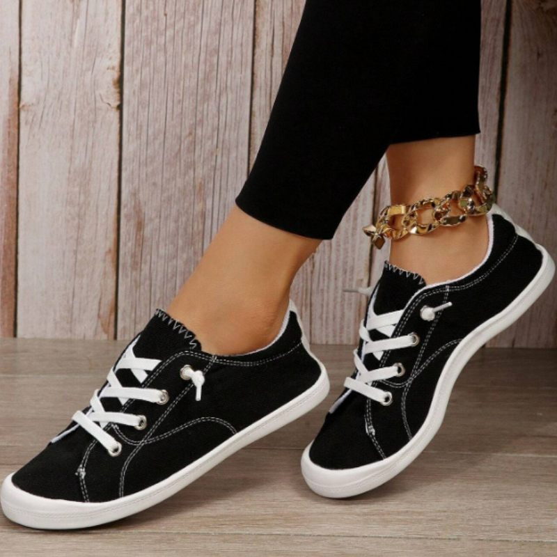 Low Top Lace Up Casual Sneakers-Soco Sands