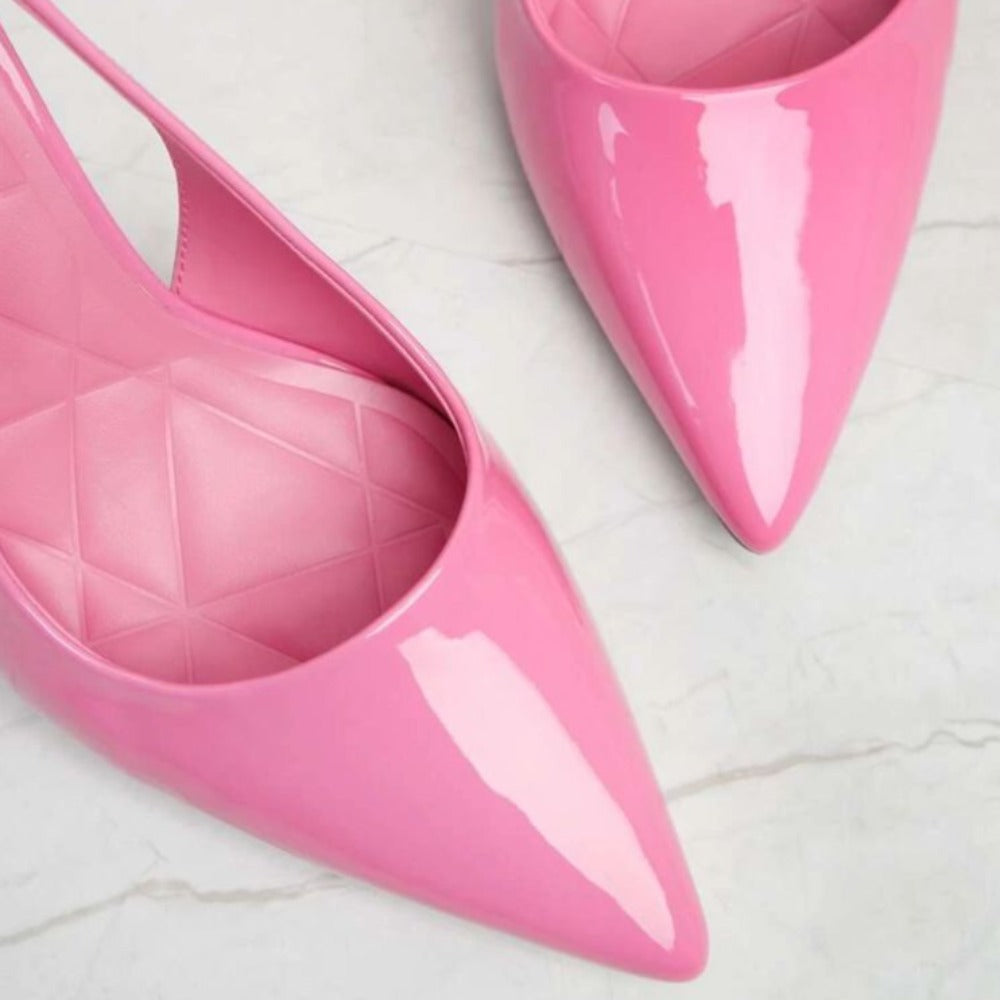 Leather Sling Back Pumps-Soco Sands