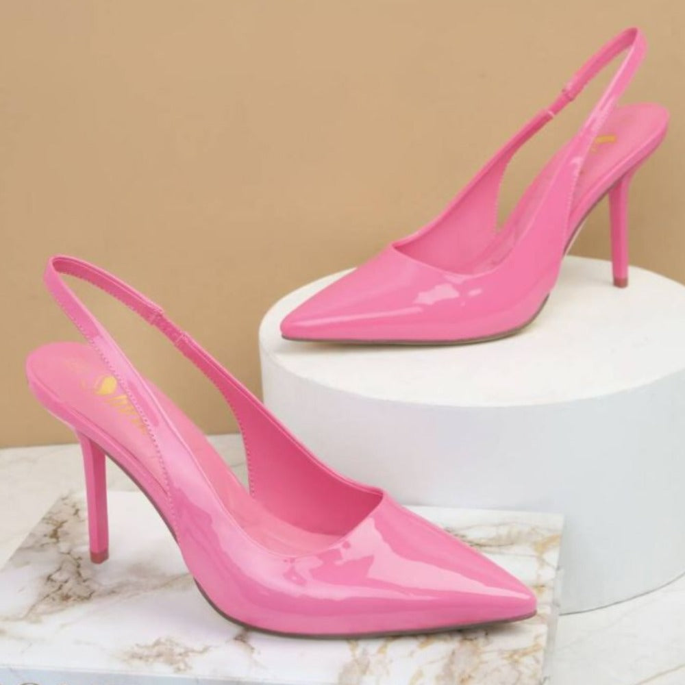 Leather Sling Back Pumps-Soco Sands