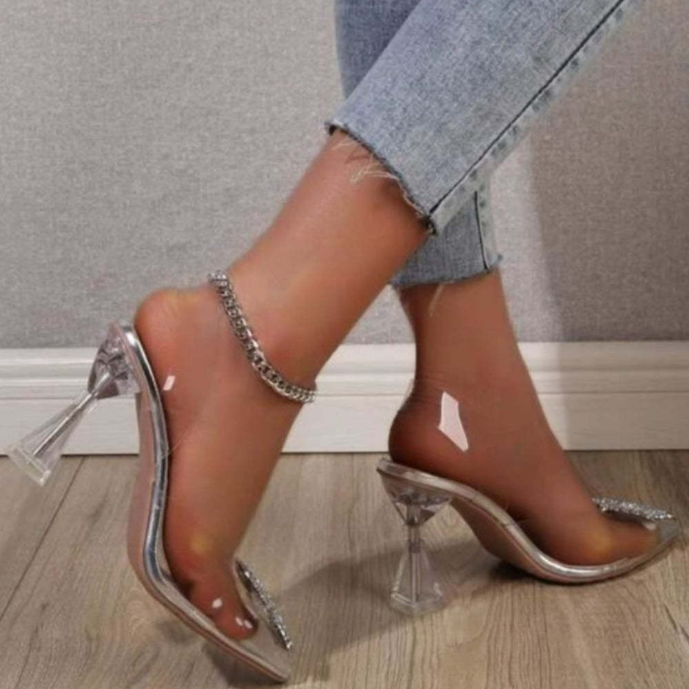 Sculptural Clear Pumps-Soco Sands