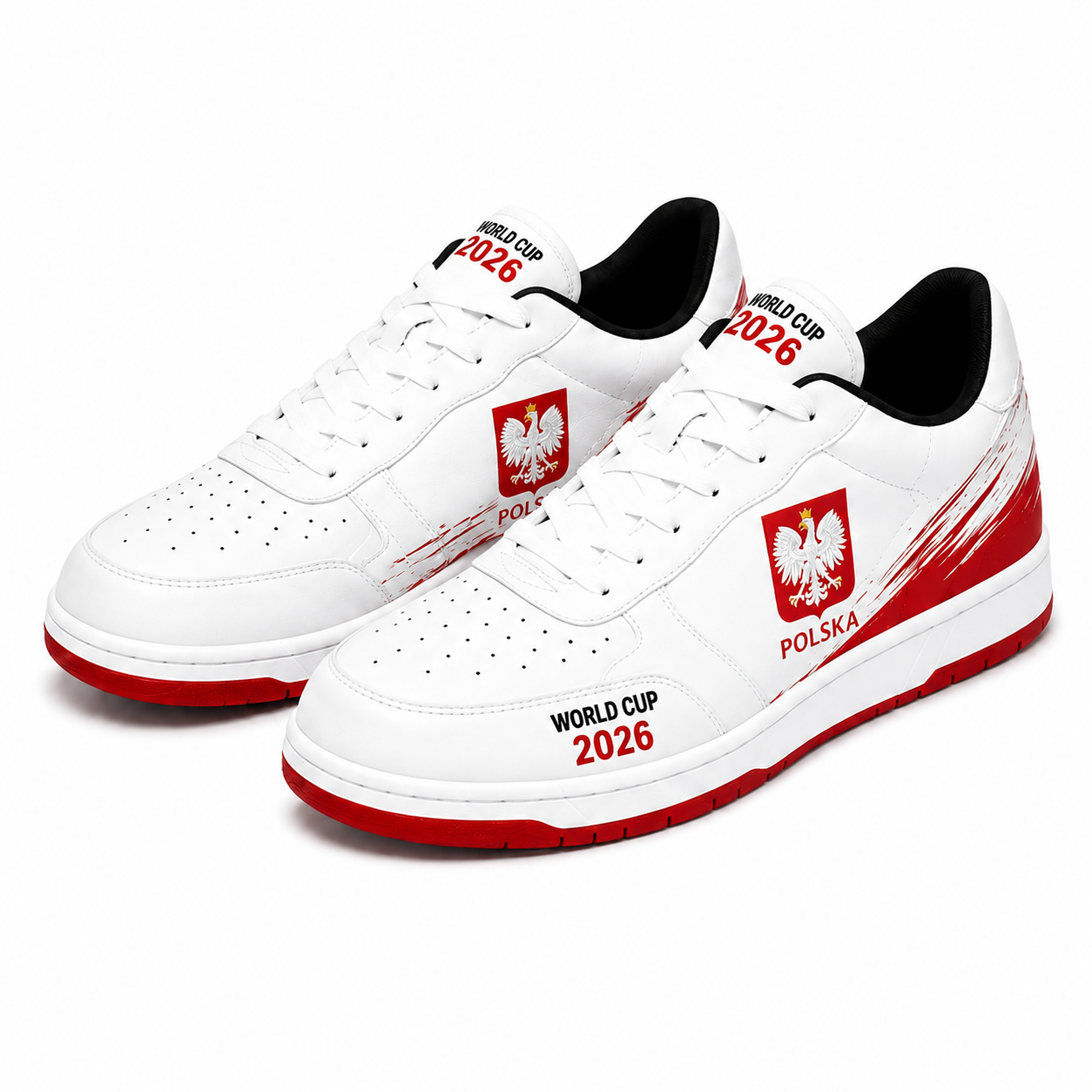 World Cup 2026 Poland Football Fan Printed Shoes