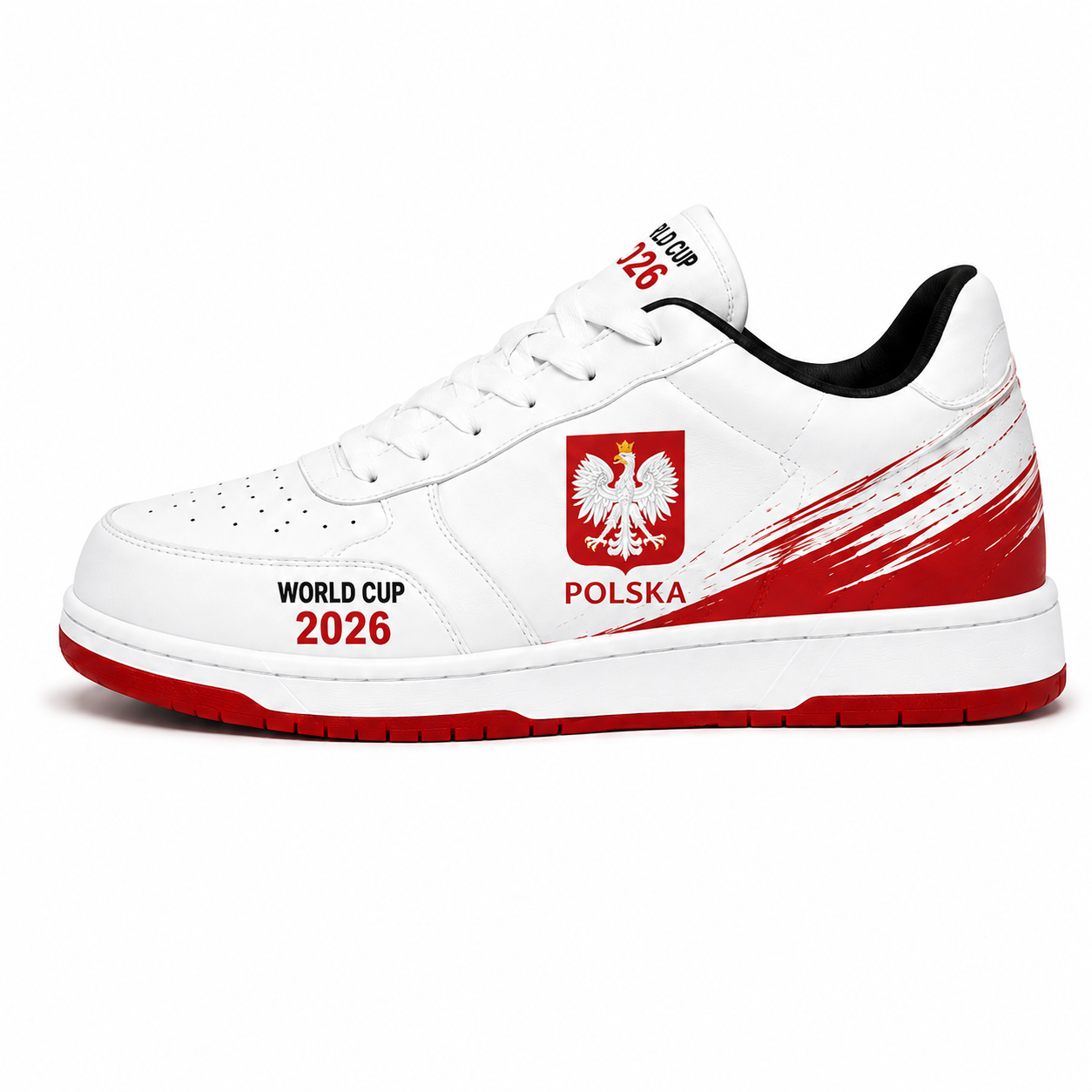 World Cup 2026 Poland Football Fan Printed Shoes