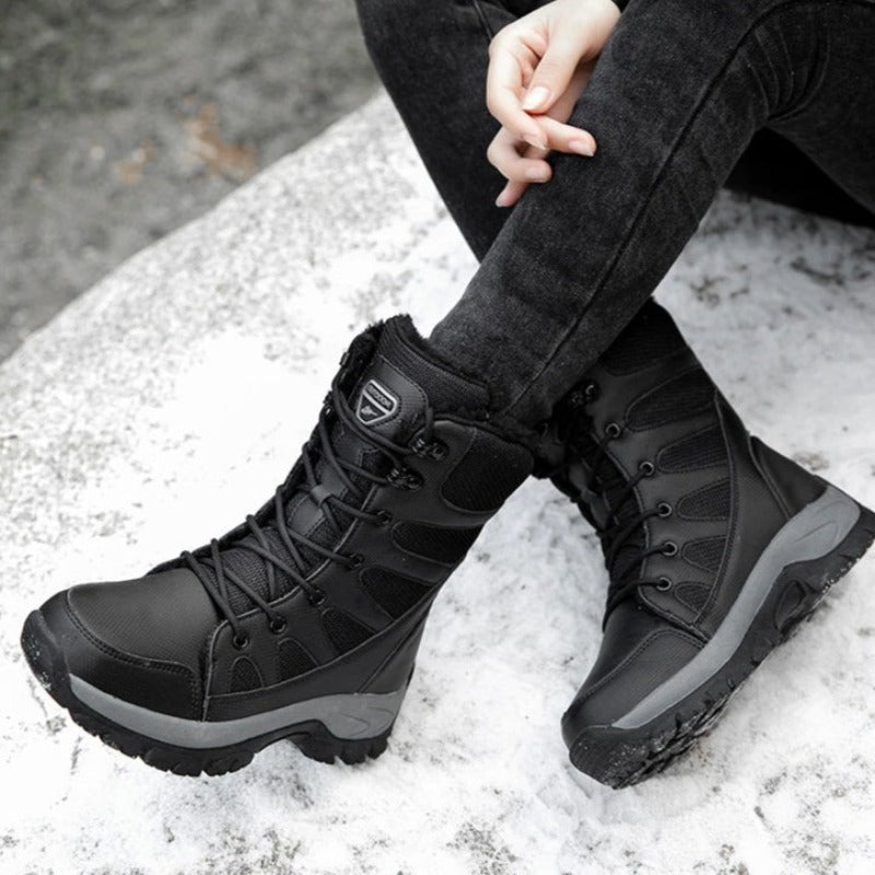 Casual High Top Plush Men Lace Up Snow Boots-Soco Sands