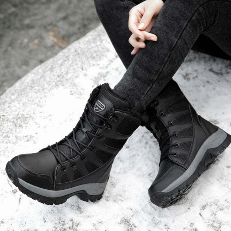 Casual High Top Plush Men Lace Up Snow Boots-Soco Sands
