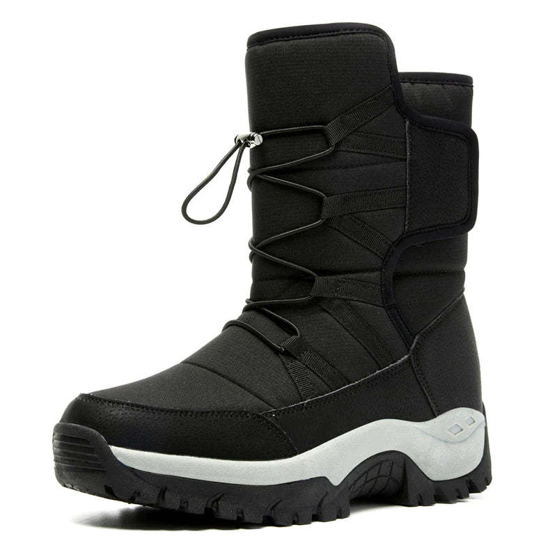 Lace Up High Top Casual Plush Men  Snow Boots-Soco Sands
