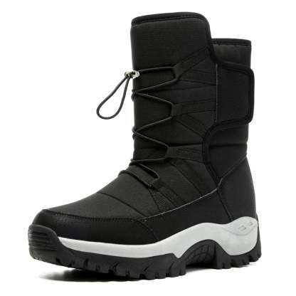 Lace Up High Top Casual Plush Men  Snow Boots-Soco Sands