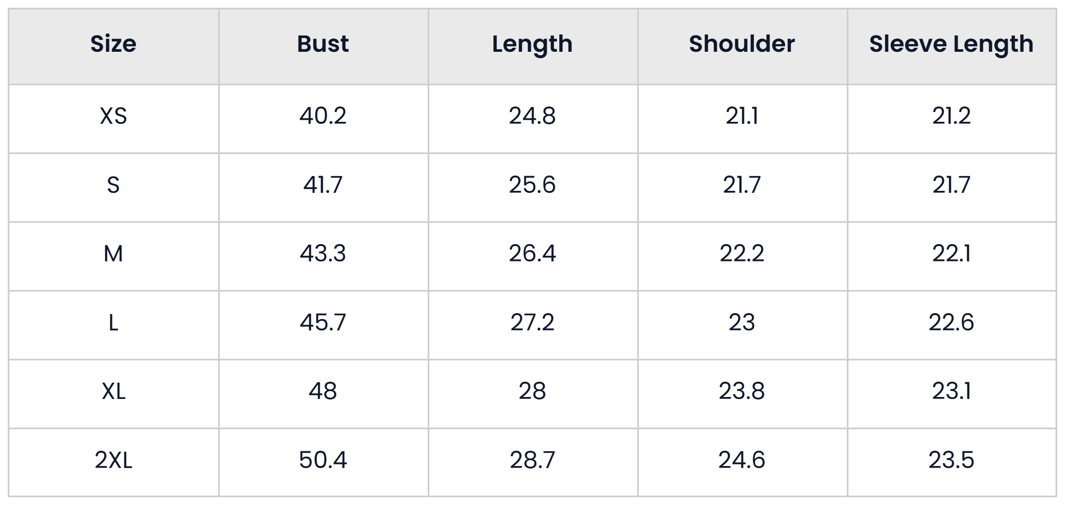 Size Chart for Floral Printed Long Sleeve Sweatshirt For Men And Women