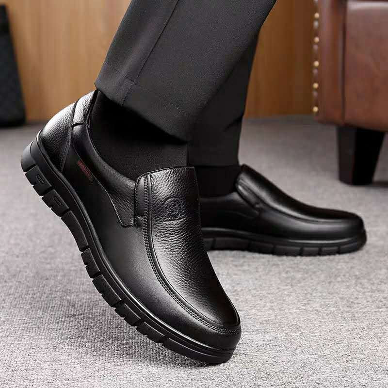 Casual Leather Flat Platform Shoes For Men