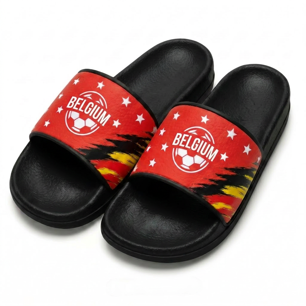 World Cup 2026 Belgium Football Fan Printed Slippers