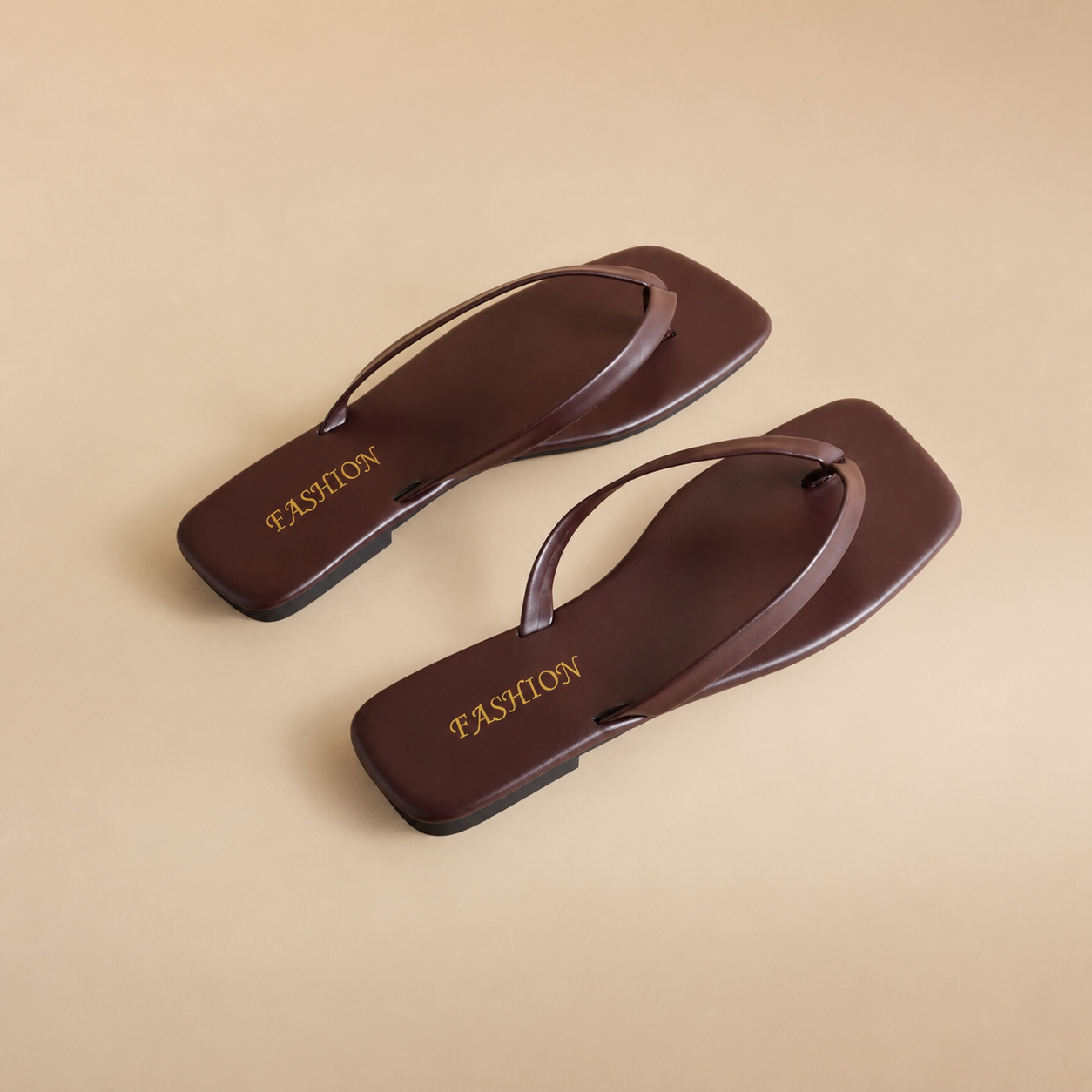 Casual Summer Flat Square Thong Slip On Sandals For Women