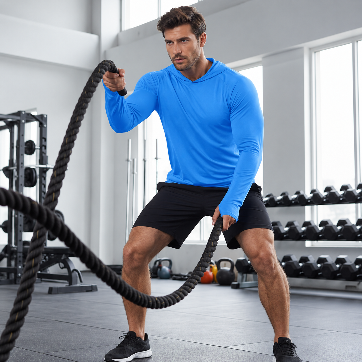 Long Sleeve Athletic Fishing Hoodie Outdoor Performance Wear for Men