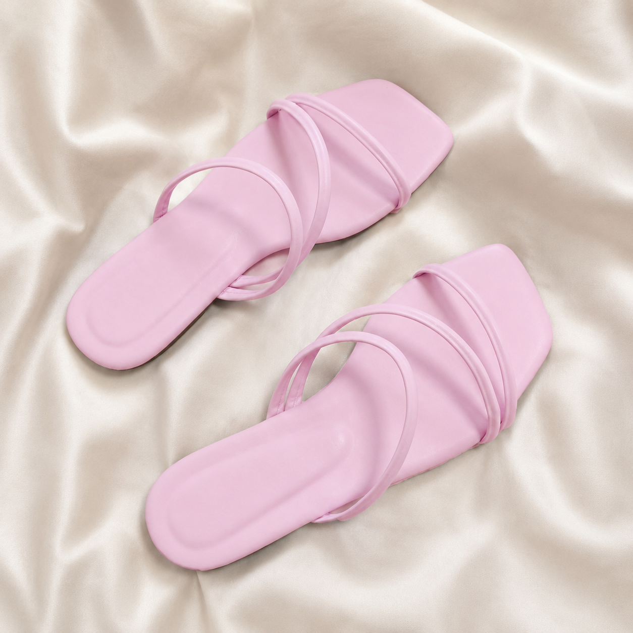 Elegant Bow Square Flat Slip On Sandals For Women Summer Wear