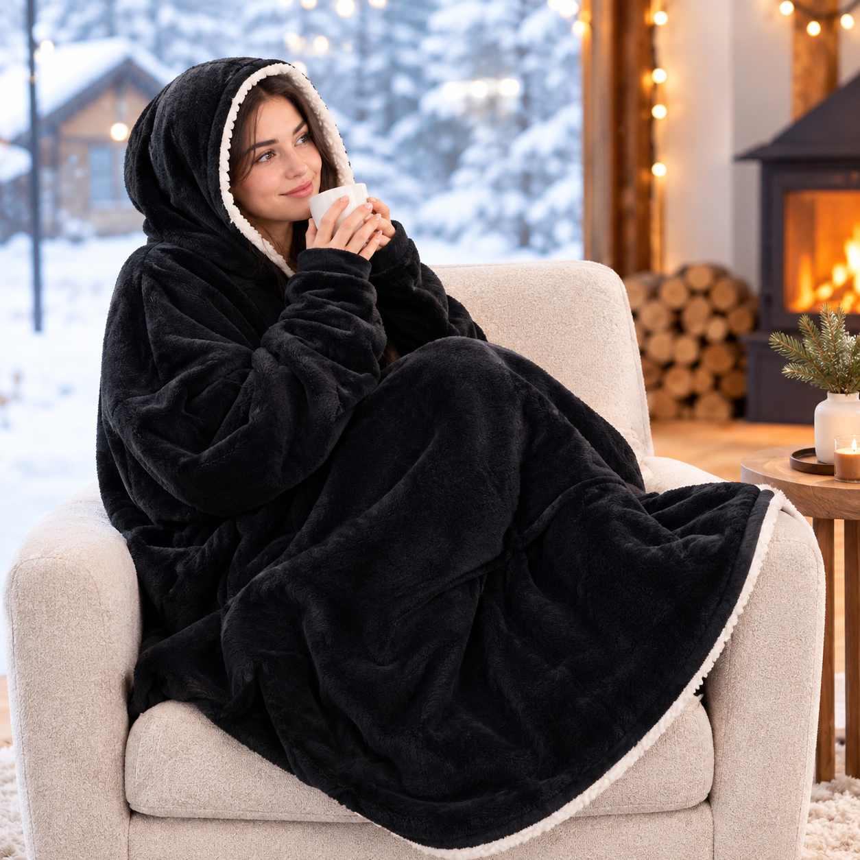 Oversized Wearable Blanket Sweatshirt For Men And Women
