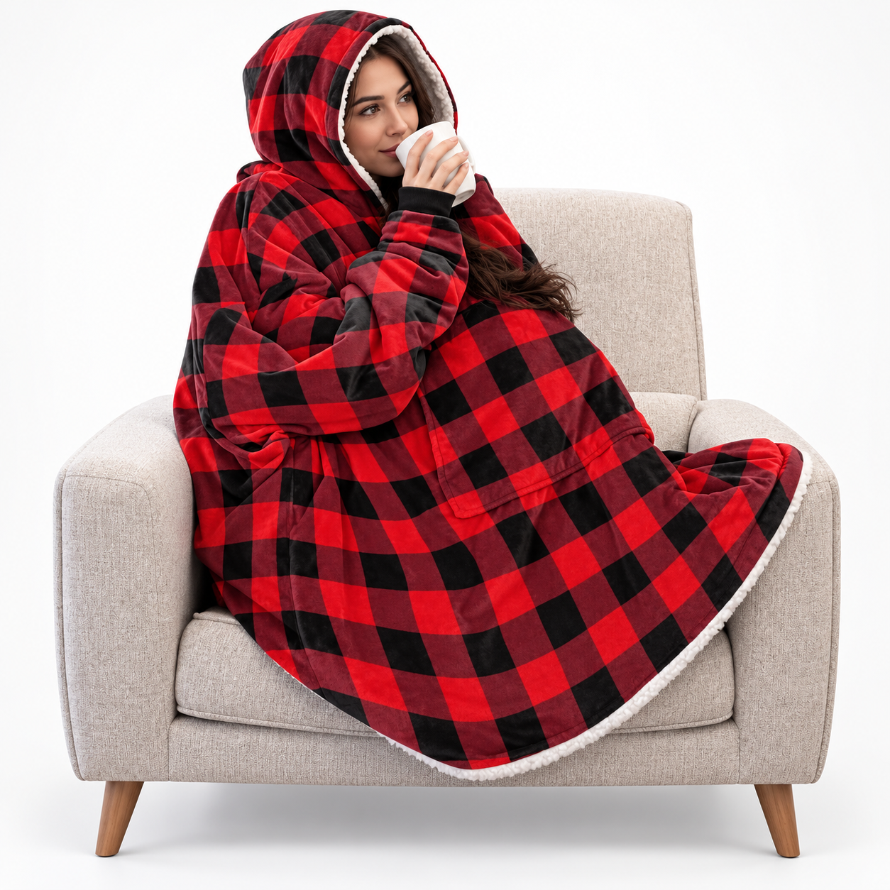 Oversized Wearable Blanket Sweatshirt For Men And Women