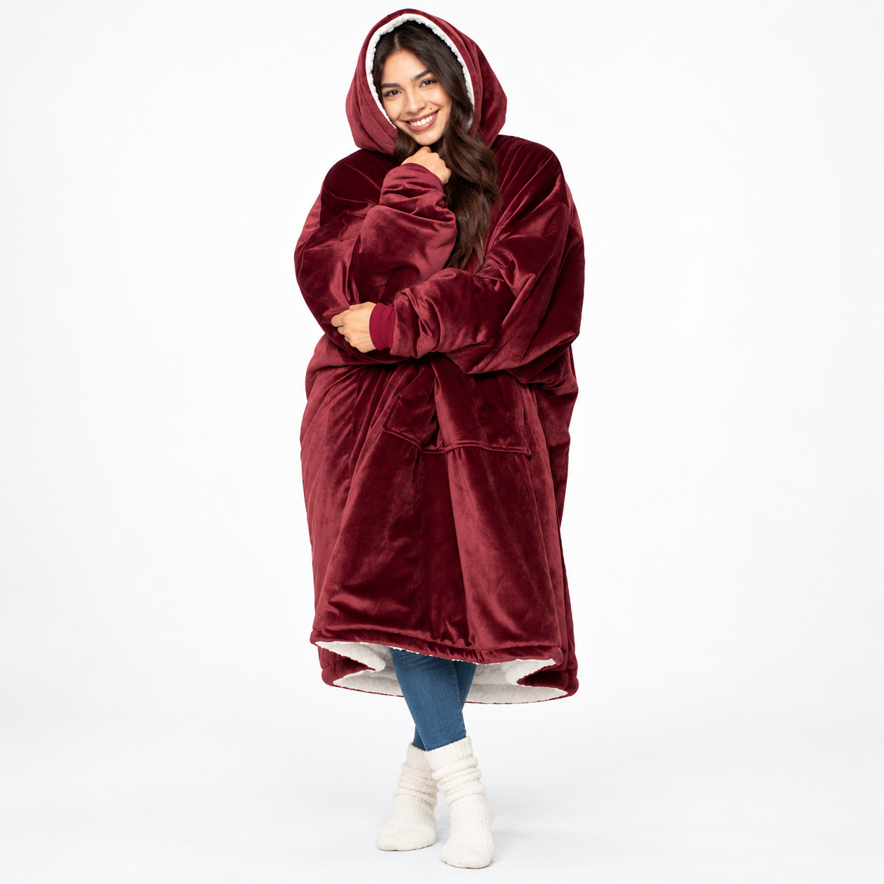Oversized Wearable Blanket Sweatshirt For Men And Women