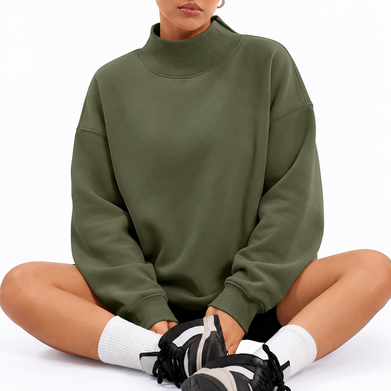 Oversized Pullover Sweatshirt Casual Fall Outfit for Women
