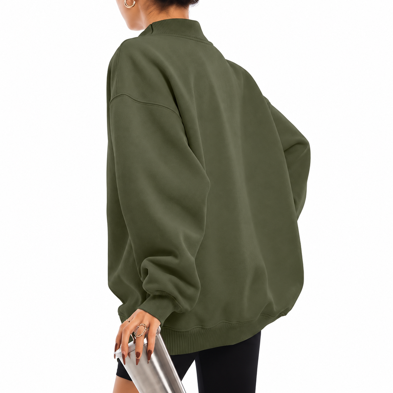 Oversized Pullover Sweatshirt Casual Fall Outfit for Women