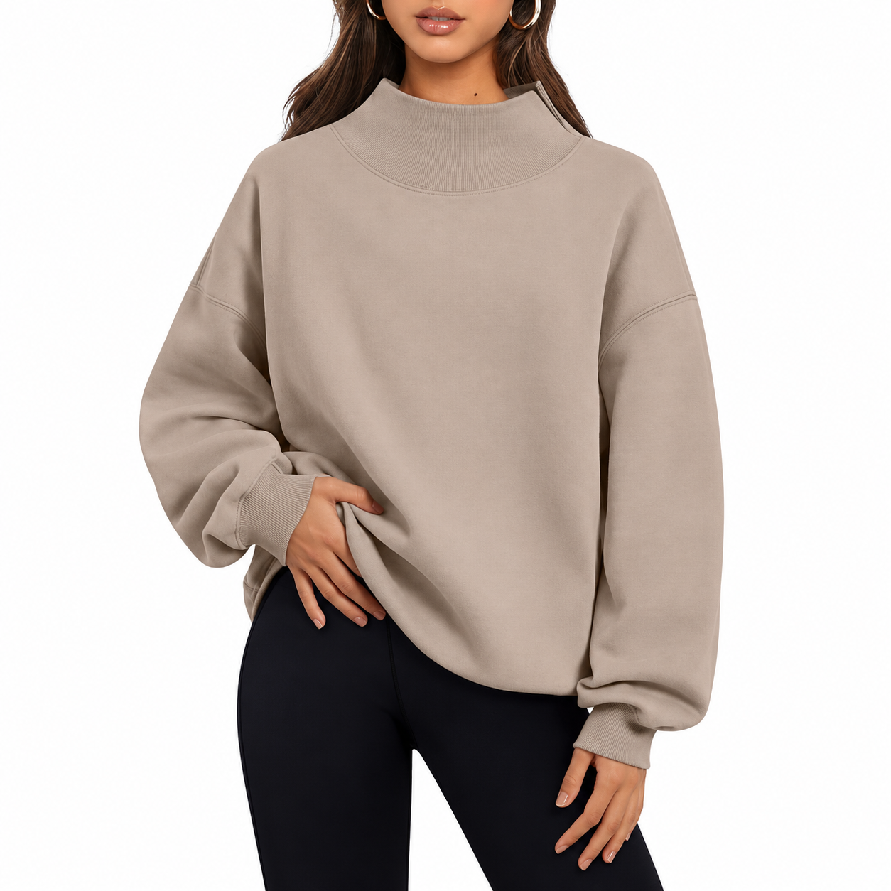 Oversized Pullover Sweatshirt Casual Fall Outfit for Women